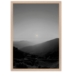 Black and white mounted framed poster of California Central Coast sunset from My Store's travel collection, 15x20 cm print.