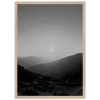 Black and white framed poster of California Central Coast sunset, mounted on white frame, wall art print from My Store's travel collection.