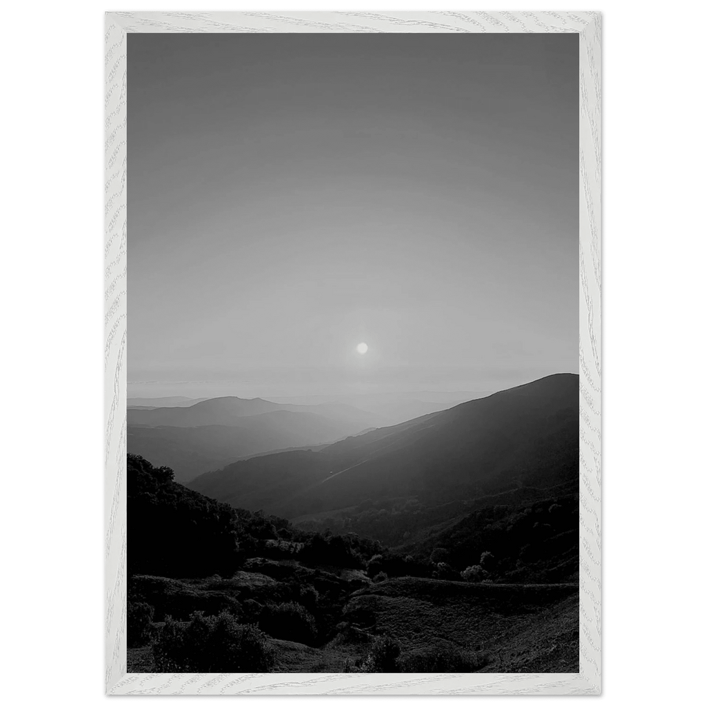 Black and white mounted framed poster of California Central Coast sunset, 15x20 cm print from My Store's travel collection.