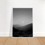 Black and white framed poster of California Central Coast sunset, mounted print from the Studio Edition travel collection.