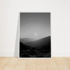 Black and white mounted framed poster of California Central Coast sunset, part of the Studio Edition travel collection.