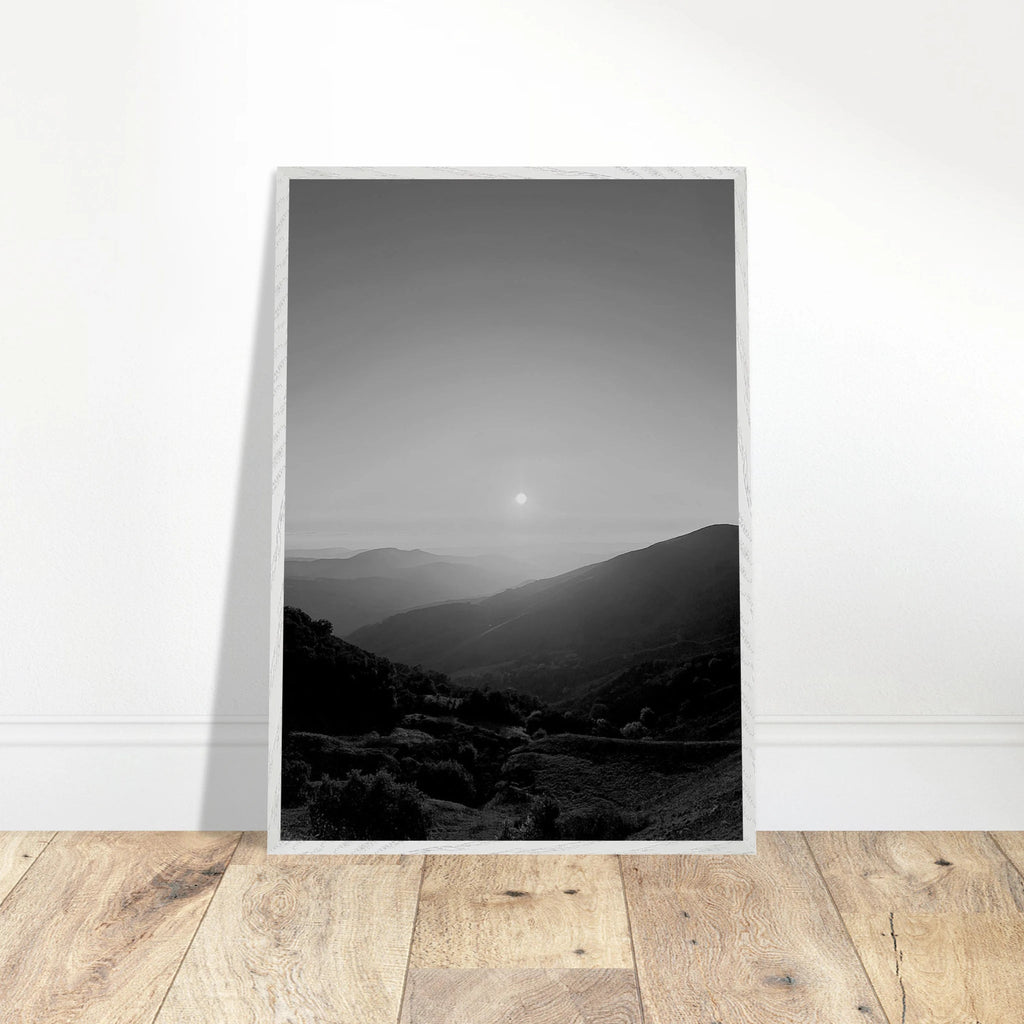 Black and white mounted framed poster of California Central Coast sunset from the My Store travel collection, studio edition.