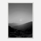 Black and white mounted framed poster of California Central Coast sunset, part of the Studio Edition travel collection, 15x20 cm print