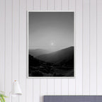 Black and white mounted framed poster of California Central Coast sunset from the Studio Edition travel collection, 15x20 cm print.