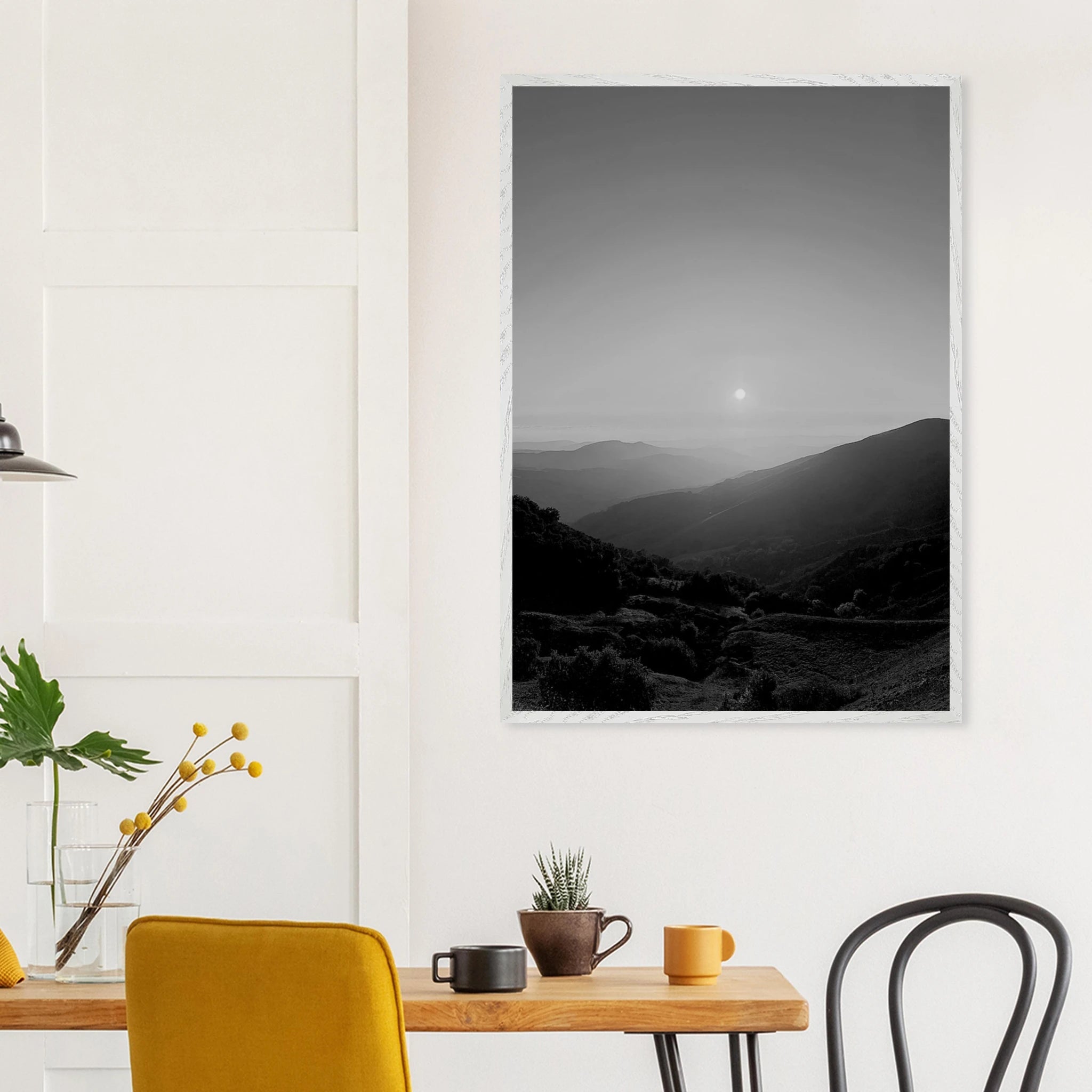 Black and white mounted framed poster of California Central Coast sunset from the My Store travel collection, studio edition.