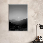 Black and white mounted framed poster of California Central Coast sunset, part of the Studio Edition travel collection.