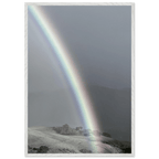 Black and white mounted framed poster of the Post Summer Storm Rainbow in California Central Coast, part of My Store's travel collection.