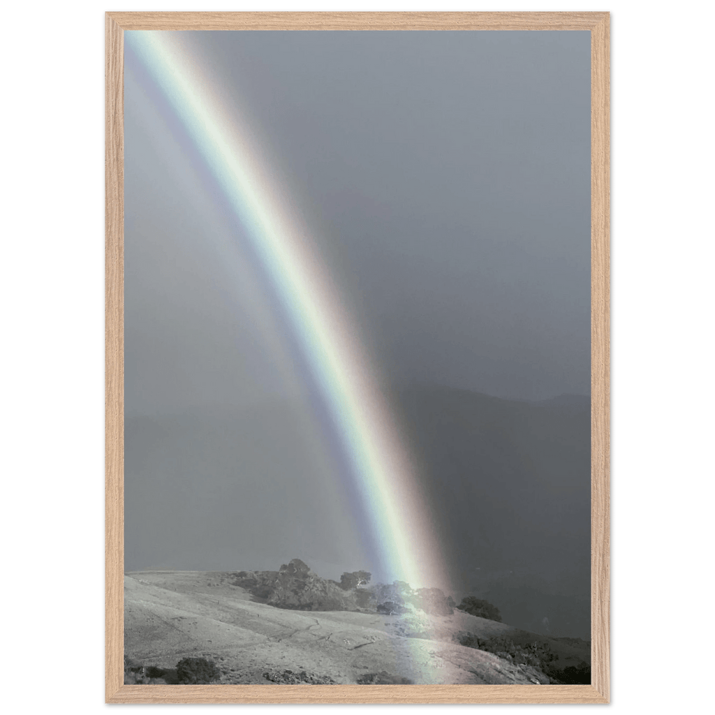 Exclusive Black & White Mounted Framed Poster – Post Summer Storm Rainbow in the California Central Coast | Black & White Travel Collection – Studio Edition: Spring' 26 - CaliCuration