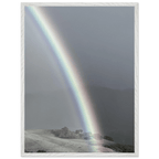 Black and white mounted framed poster of a rainbow after a summer storm, part of the California Central Coast travel collection.