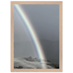 Black and white mounted framed poster of post-summer storm rainbow in California Central Coast from My Store's travel collection.