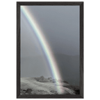 Black and white mounted framed poster of Post Summer Storm Rainbow in California Central Coast, part of the Black & White Travel Collection.
