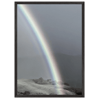 Black and white mounted framed poster of the Post Summer Storm Rainbow in California Central Coast, part of the Black & White Travel Collection.