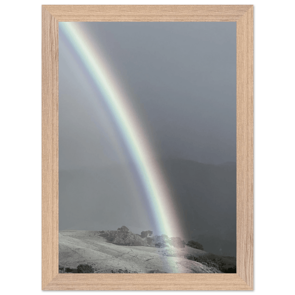 Black and white mounted framed poster of Post Summer Storm Rainbow in California Central Coast, part of the My Store travel collection.