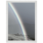 Black and white mounted framed poster of a rainbow after summer storm in California Central Coast from the My Store travel collection.