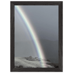 Black and white mounted framed poster of a rainbow after summer storm in California Central Coast, part of My Store's travel collection.
