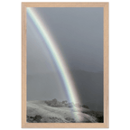 Black and white mounted framed poster of a rainbow after summer storm in California Central Coast from the My Store travel collection.