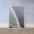 Black and white mounted framed poster of Post Summer Storm Rainbow in California Central Coast, part of My Store’s travel collection.