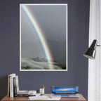 Black and white mounted framed poster of a rainbow after summer storm in California Central Coast, part of My Store's travel collection.