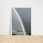 Black and white framed poster of a summer storm rainbow in California Central Coast from the My Store travel collection, 15x20 cm print.