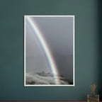 Black and white mounted framed poster of a post-summer storm rainbow in California Central Coast, part of My Store's Travel Collection.