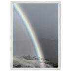 Black and white mounted framed poster of a rainbow after a summer storm in California Central Coast, part of the Black & White Travel Collection.