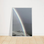 Black and white mounted framed poster of a rainbow after summer storm in California Central Coast, part of the My Store travel collection.