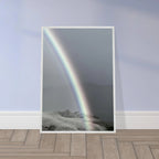 Black and white mounted framed poster of a rainbow after a summer storm in California Central Coast from the My Store travel collection.