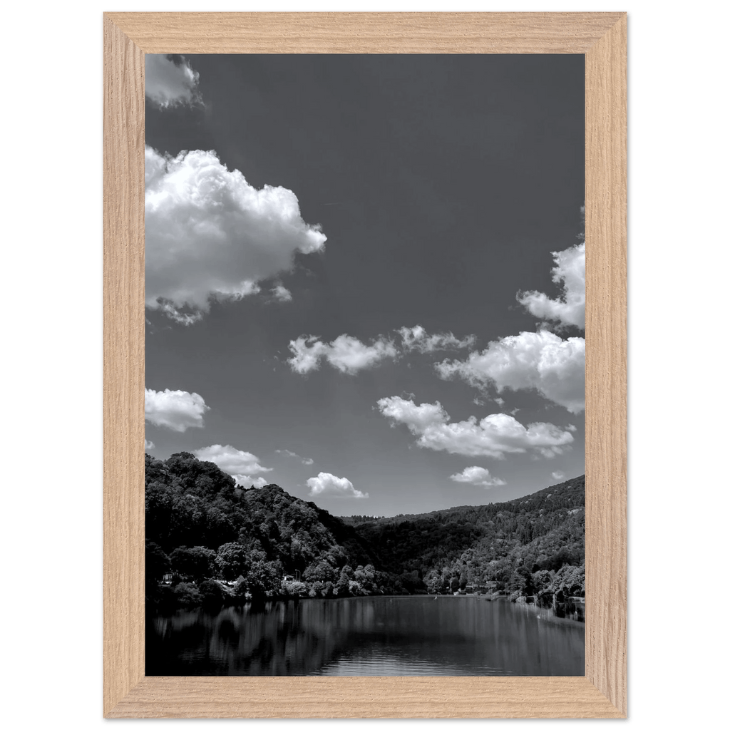 Black and white mounted framed poster of a German river view from the My Store travel collection, studio edition Spring 26.