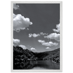Black and white mounted framed poster of a German river view, part of the Studio Edition Black & White Travel Collection.
