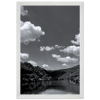 Black and white mounted framed poster of a German river view, part of the Studio Edition travel collection, 15x20 cm print.