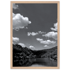 Black and white mounted framed poster of a German river view, part of the Studio Edition travel collection, 15x20 cm print.
