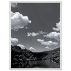 Black and white mounted framed poster of a scenic German river view, part of the travel collection studio edition.