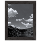 Black and white mounted framed poster of a German river view, 15x20 cm print from the Studio Edition travel collection.