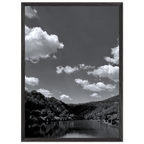 Black and white mounted framed poster of a German river view from the My Store travel collection, 15x20 cm print with white frame.