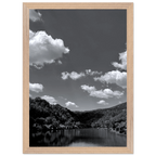 Black and white framed poster of a German river view from the My Store travel collection, mounted 15x20 cm print with white frame.