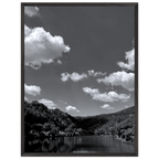 Black and white mounted framed poster of a German river view from the Travel Collection studio edition, 15x20 cm print.