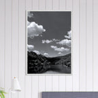 Black and white mounted framed poster of a German river view from the Studio Edition travel collection, measuring 15x20 cm.