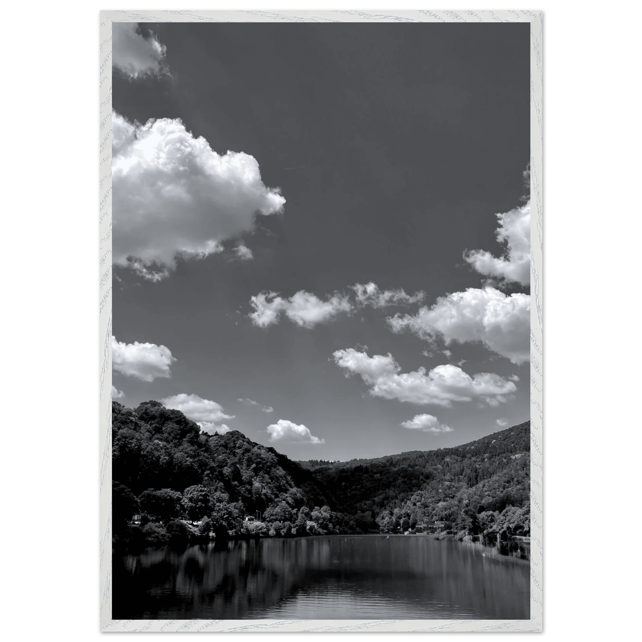 Exclusive Black & White Mounted Framed Poster – Stunning German River View | Black & White Travel Collection – Studio Edition: Spring' 26 - CaliCuration