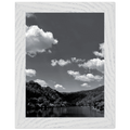 Black and white mounted framed poster of German river view from the My Store travel collection, studio edition Spring 26, 15x20 cm.