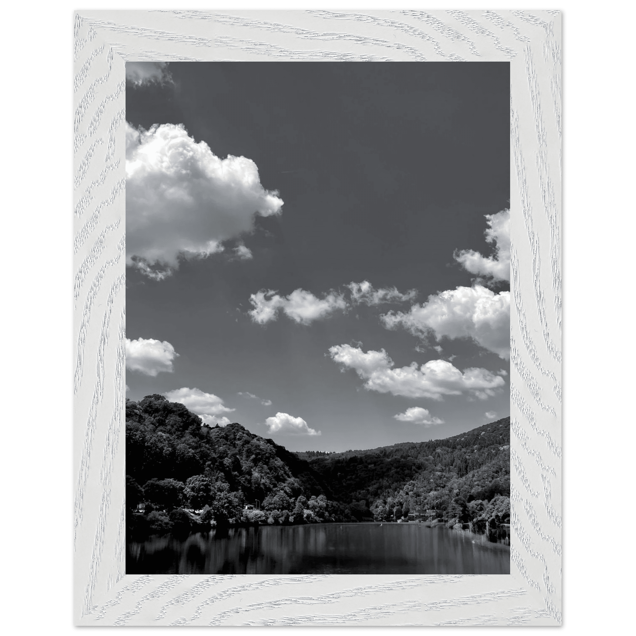 Exclusive Black & White Mounted Framed Poster – Stunning German River View | Black & White Travel Collection – Studio Edition: Spring' 26 - CaliCuration