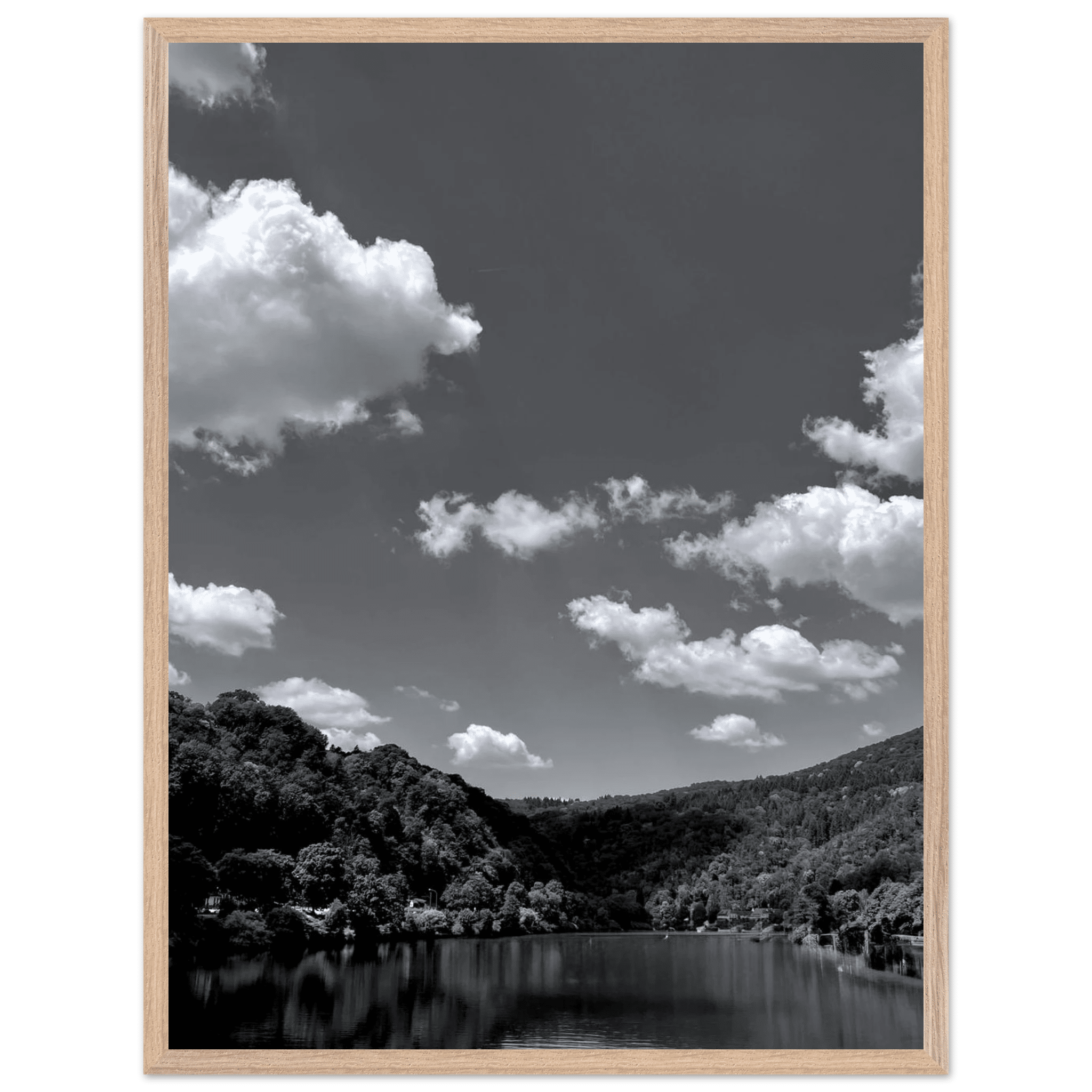 Exclusive Black & White Mounted Framed Poster – Stunning German River View | Black & White Travel Collection – Studio Edition: Spring' 26 - CaliCuration