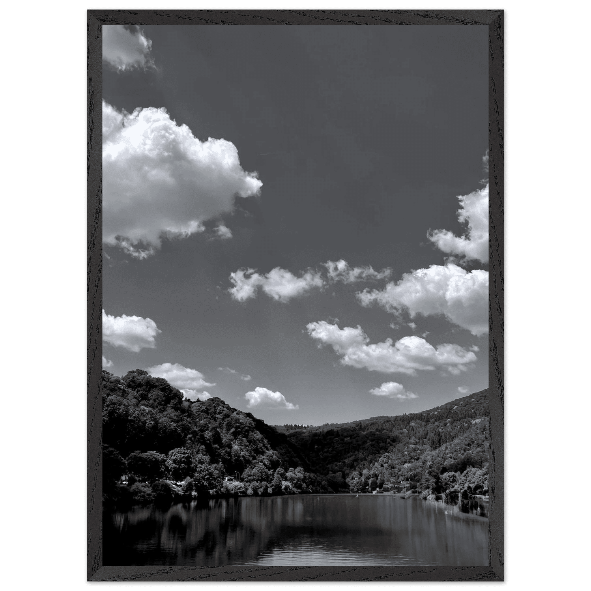 Exclusive Black & White Mounted Framed Poster – Stunning German River View | Black & White Travel Collection – Studio Edition: Spring' 26 - CaliCuration