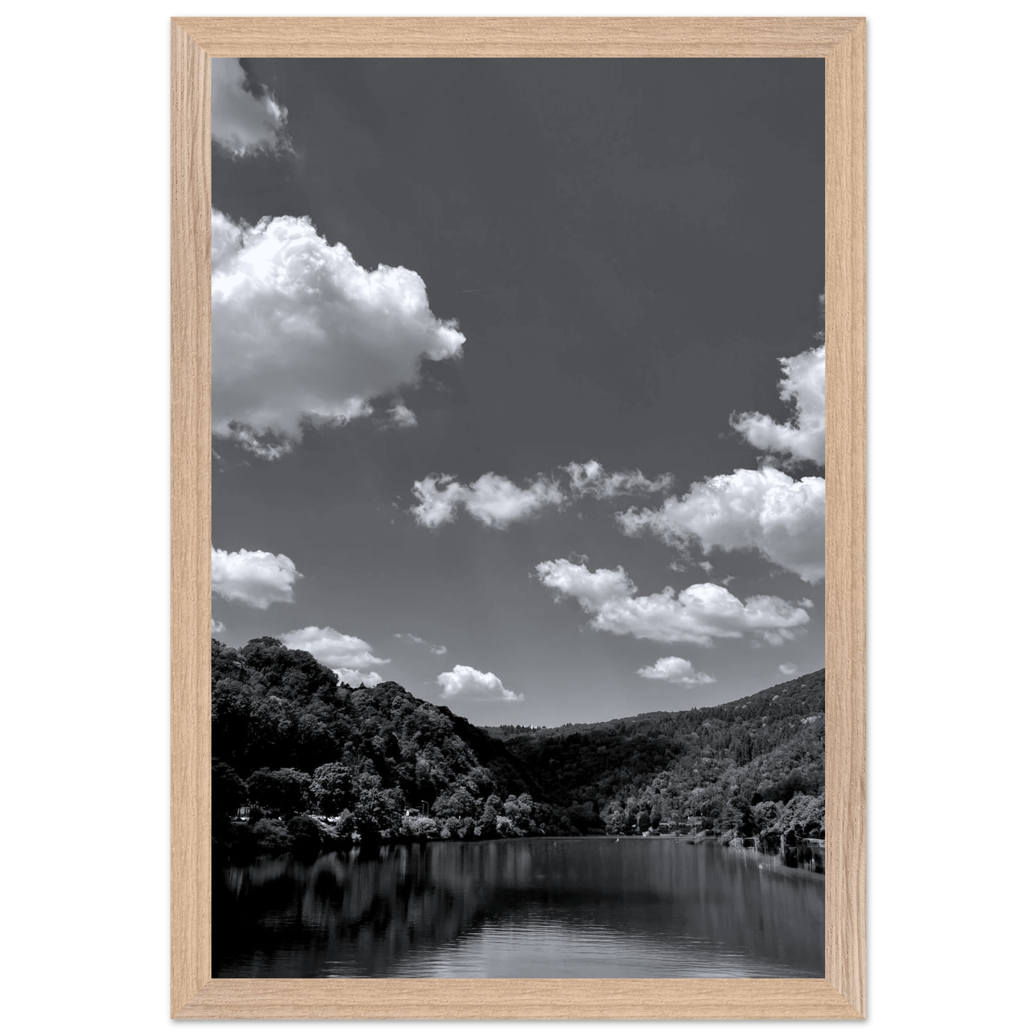 Exclusive Black & White Mounted Framed Poster – Stunning German River View | Black & White Travel Collection – Studio Edition: Spring' 26 - CaliCuration