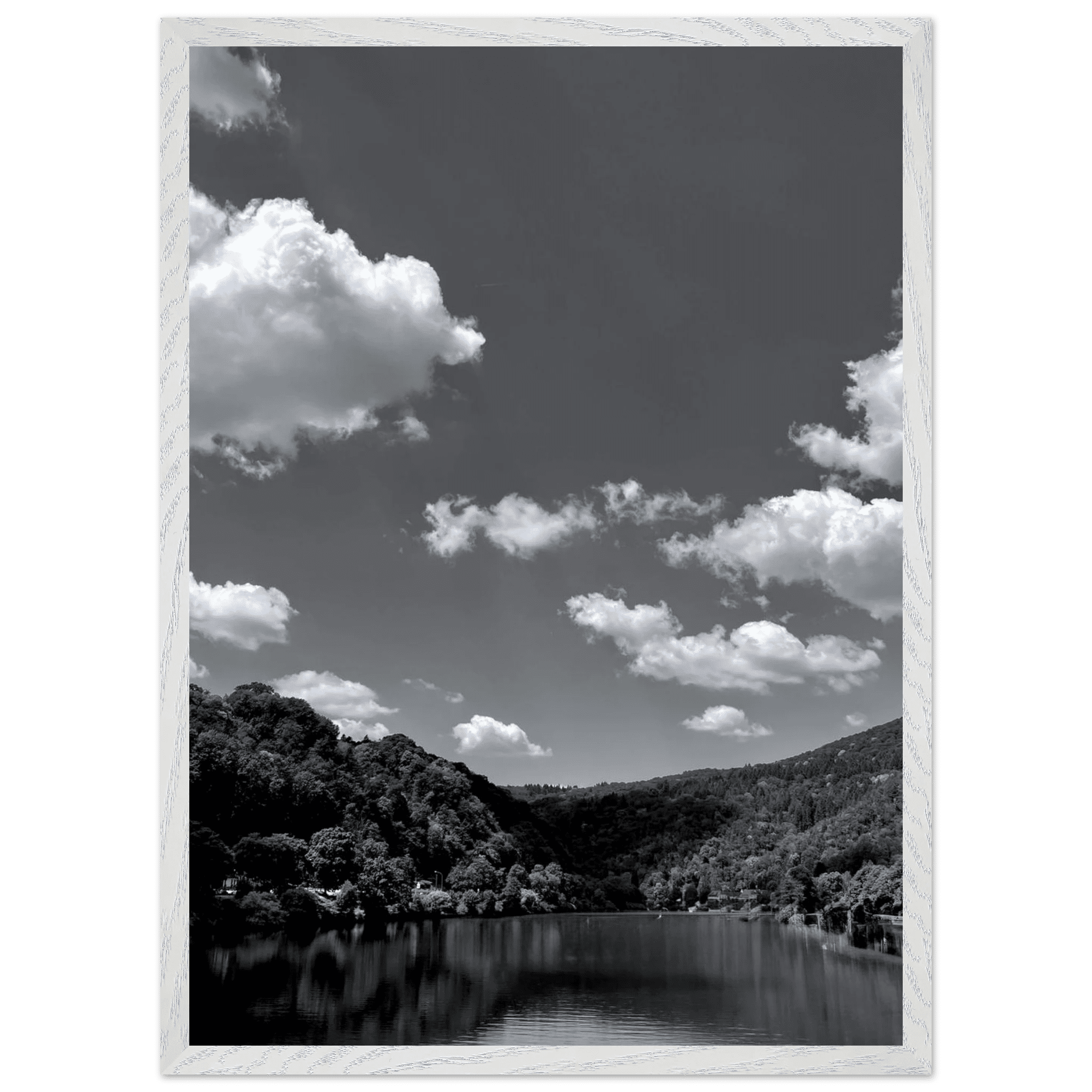 Exclusive Black & White Mounted Framed Poster – Stunning German River View | Black & White Travel Collection – Studio Edition: Spring' 26 - CaliCuration