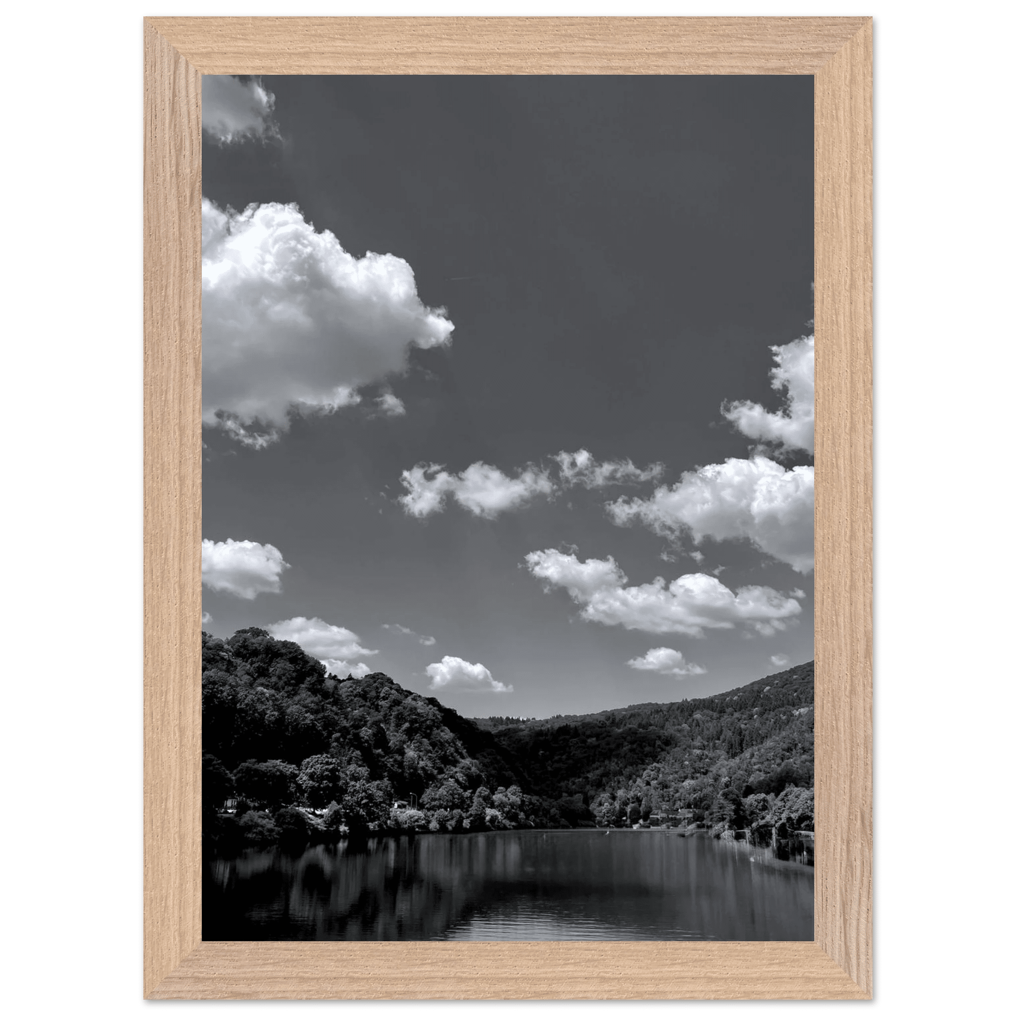 Exclusive Black & White Mounted Framed Poster – Stunning German River View | Black & White Travel Collection – Studio Edition: Spring' 26 - CaliCuration