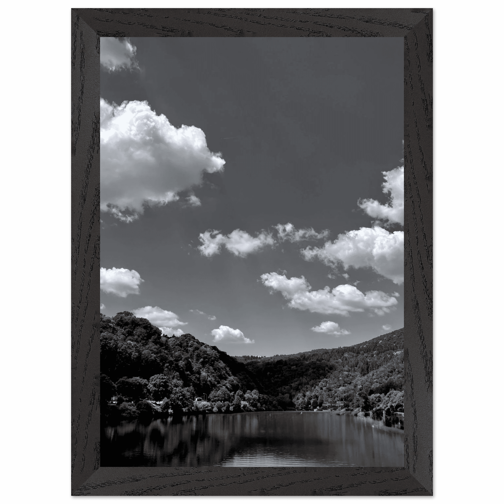 Exclusive Black & White Mounted Framed Poster – Stunning German River View | Black & White Travel Collection – Studio Edition: Spring' 26 - CaliCuration