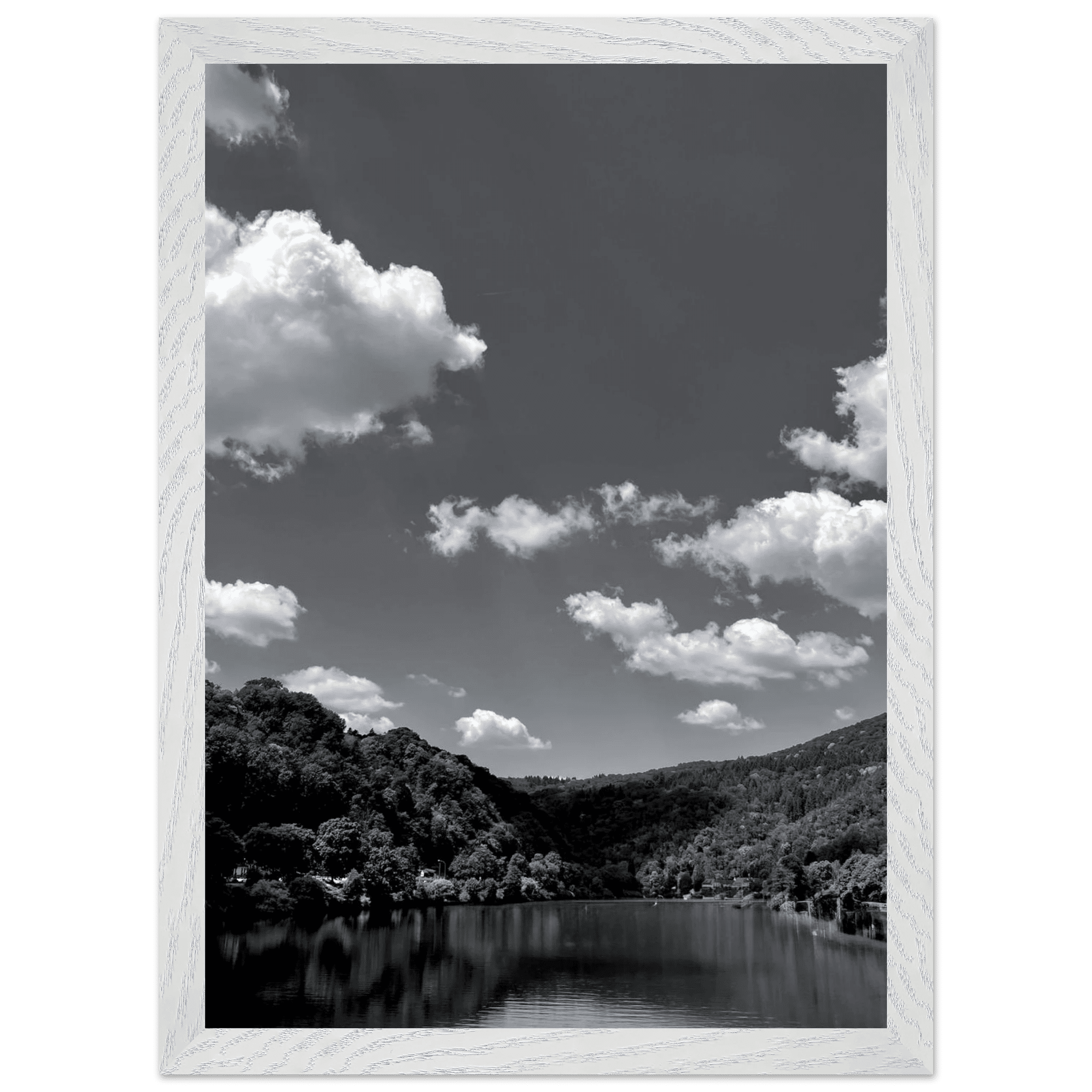 Exclusive Black & White Mounted Framed Poster – Stunning German River View | Black & White Travel Collection – Studio Edition: Spring' 26 - CaliCuration