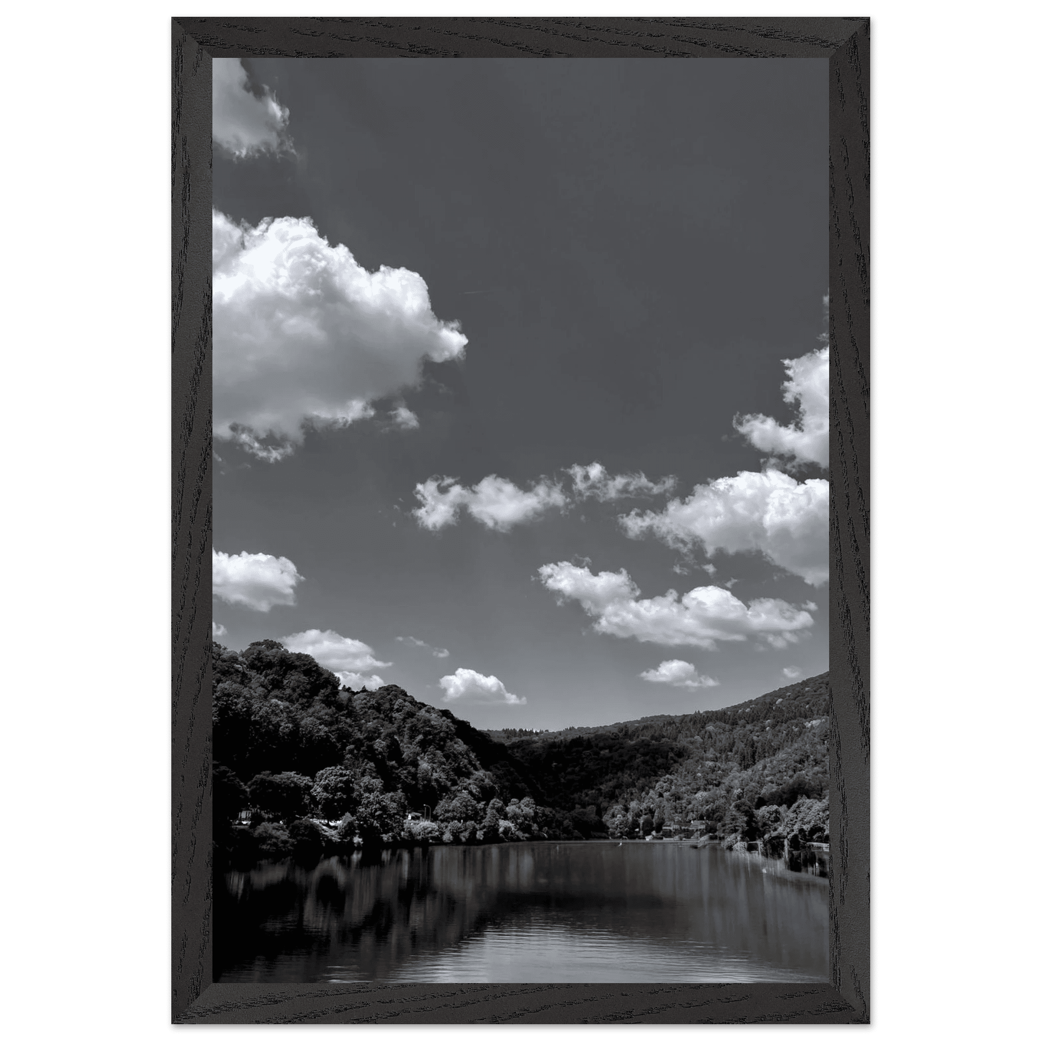 Exclusive Black & White Mounted Framed Poster – Stunning German River View | Black & White Travel Collection – Studio Edition: Spring' 26 - CaliCuration