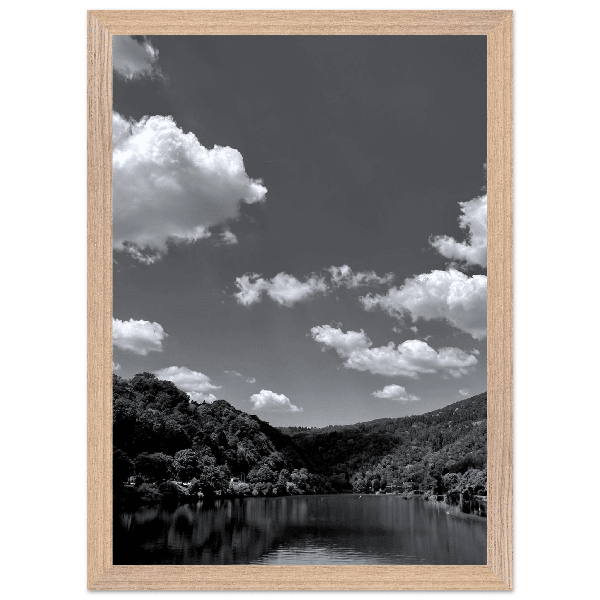Exclusive Black & White Mounted Framed Poster – Stunning German River View | Black & White Travel Collection – Studio Edition: Spring' 26 - CaliCuration