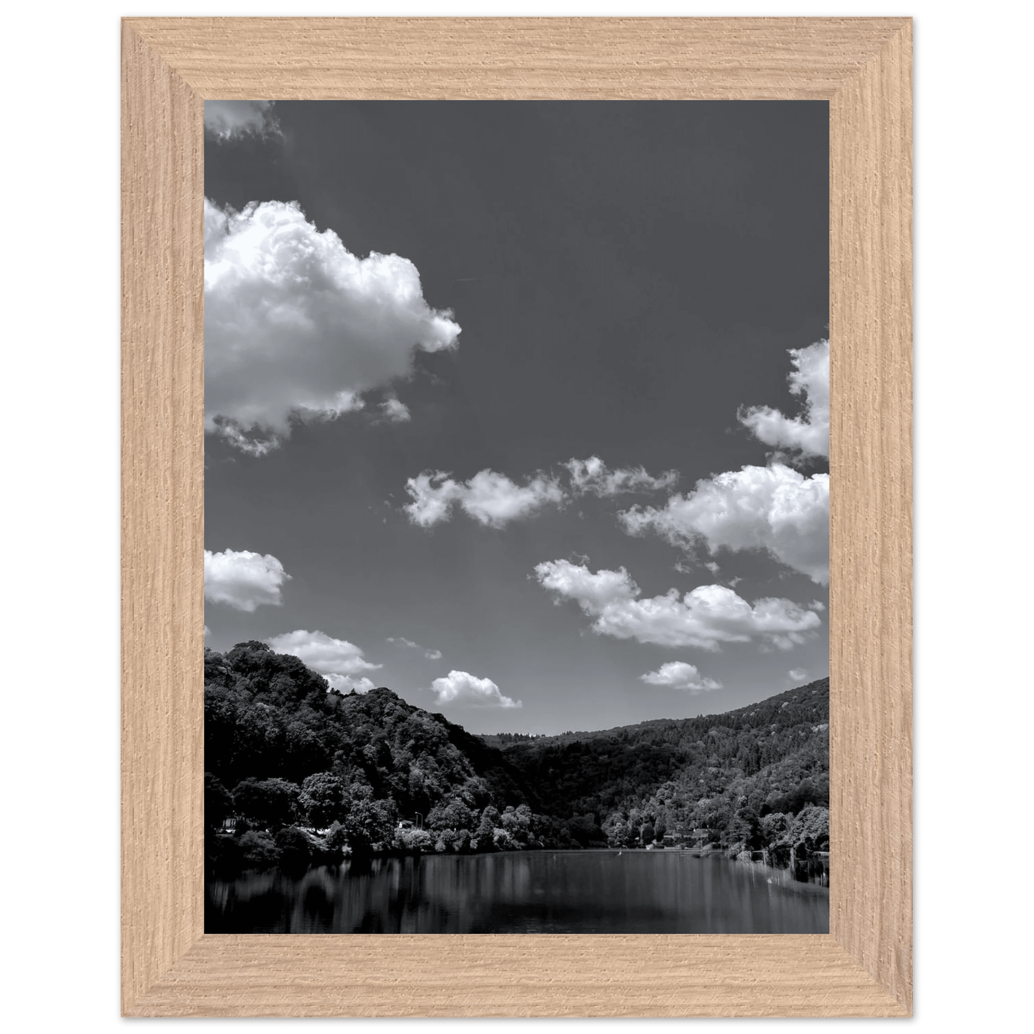 Exclusive Black & White Mounted Framed Poster – Stunning German River View | Black & White Travel Collection – Studio Edition: Spring' 26 - CaliCuration